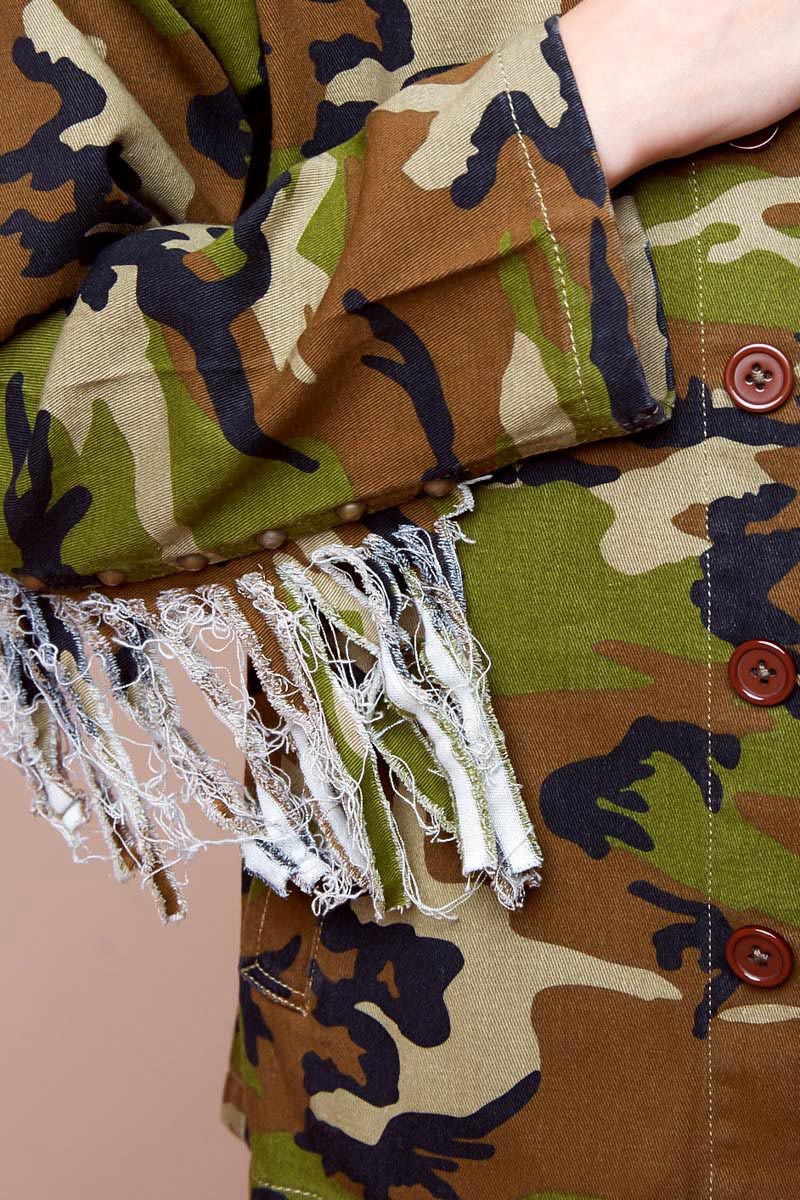 Camouflage Fringe Jacket