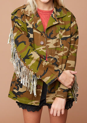 Camouflage Fringe Jacket