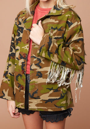 Camouflage Fringe Jacket