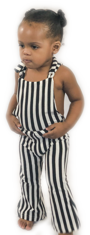 Stripe Flare Overalls