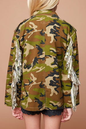 Camouflage Fringe Jacket